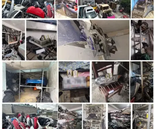 Efectivos de la SSC ejecutaron dos órdenes de cateo en inmuebles ubicados en la Alcaldía Iztapalapa, aseguraron 16 toneladas de autopartes y detuvieron a un hombre