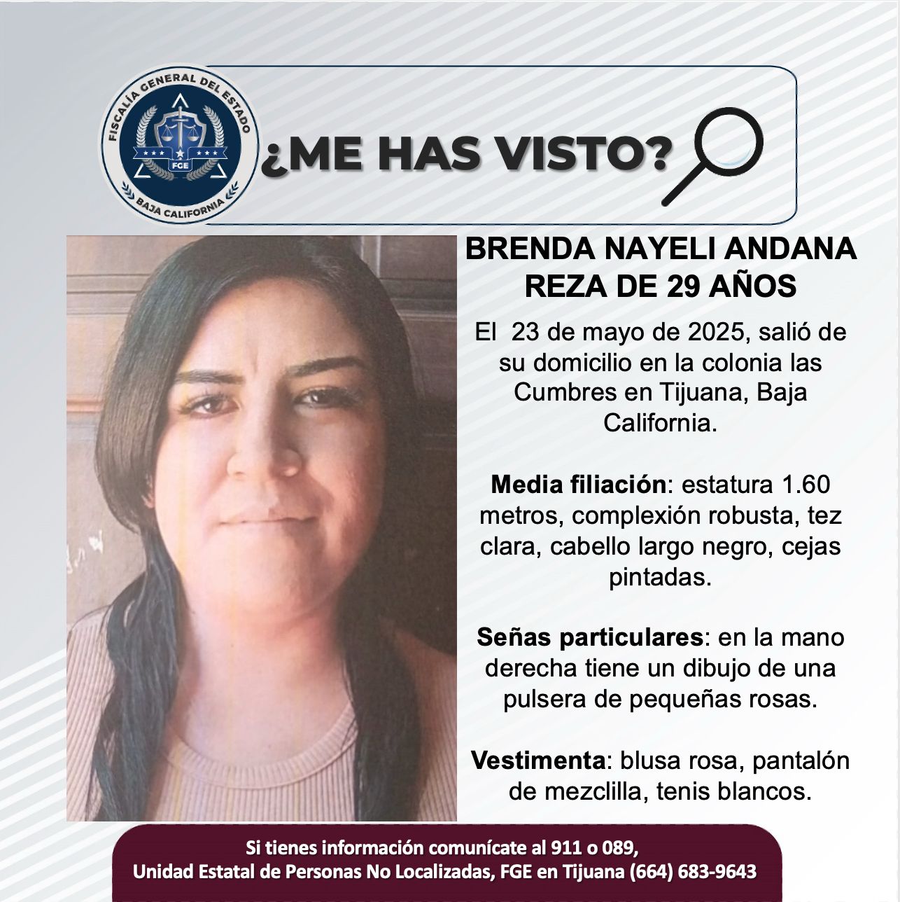 Pesquisa de Brenda Nayeli Andaba Reza de 29 años de edad