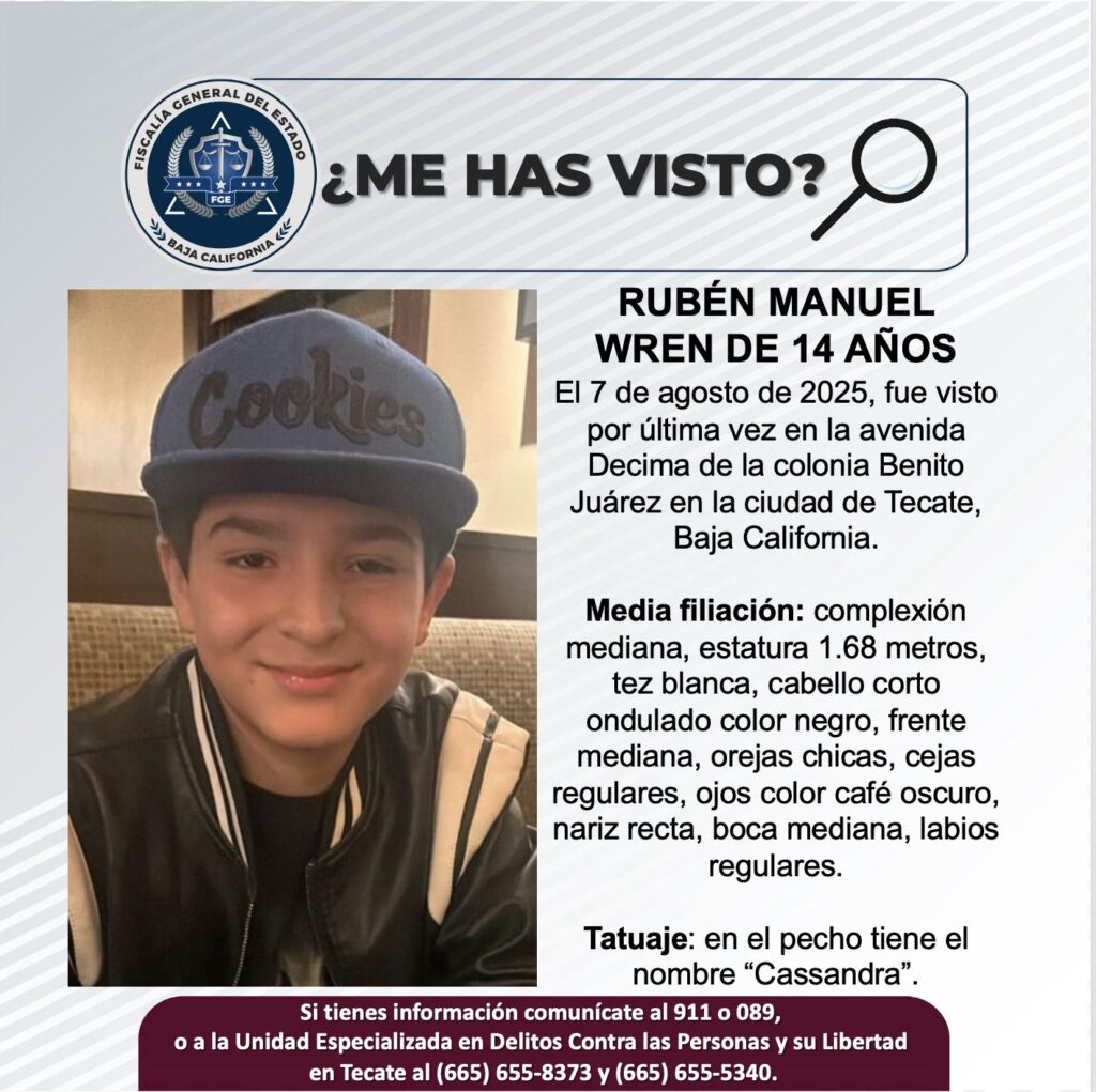 Pesquisa de Rubén Manuel Wren de 14 años de edad