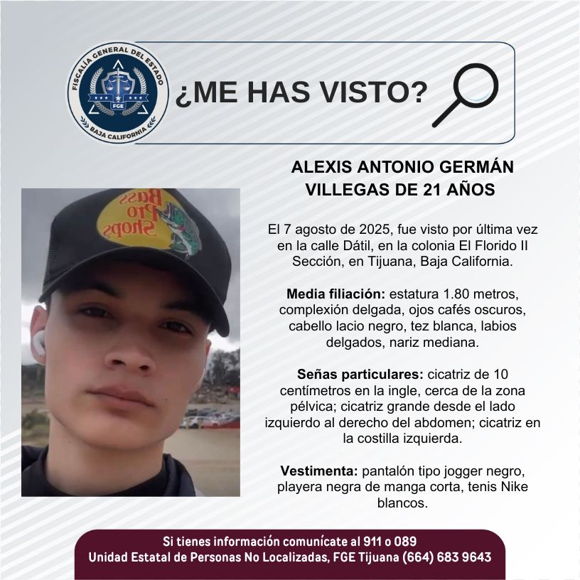 Pesquisa de Alexis Antonio Germán Villegas de 21 años de edad