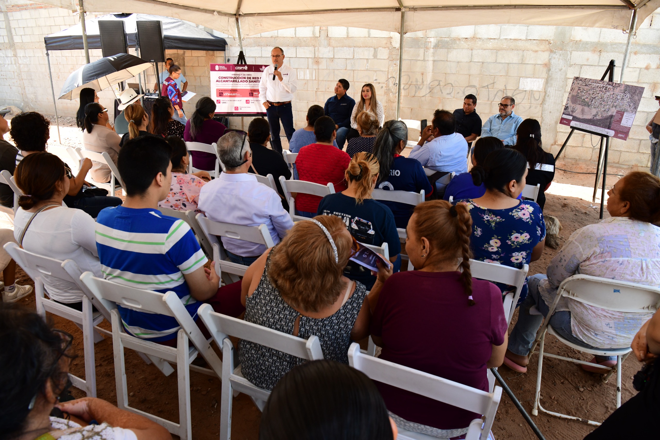 Arranca CESPT obra de drenaje sanitario en Granjas Familias Unidas