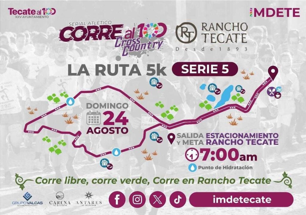 Llega la 5ta carrera serial “Corre al 100“ en rancho Tecate