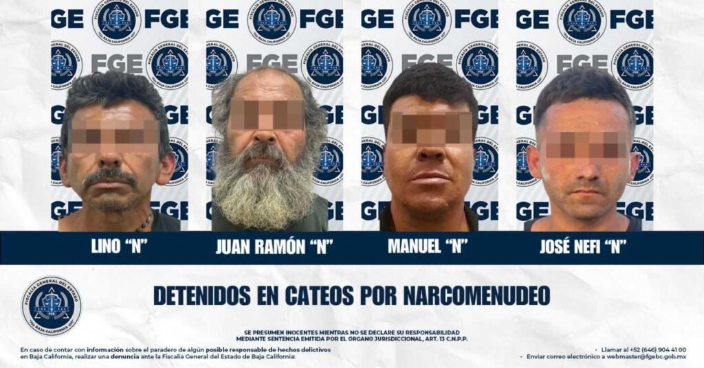 Cuatro detenidos en cateos por narcomenudeo