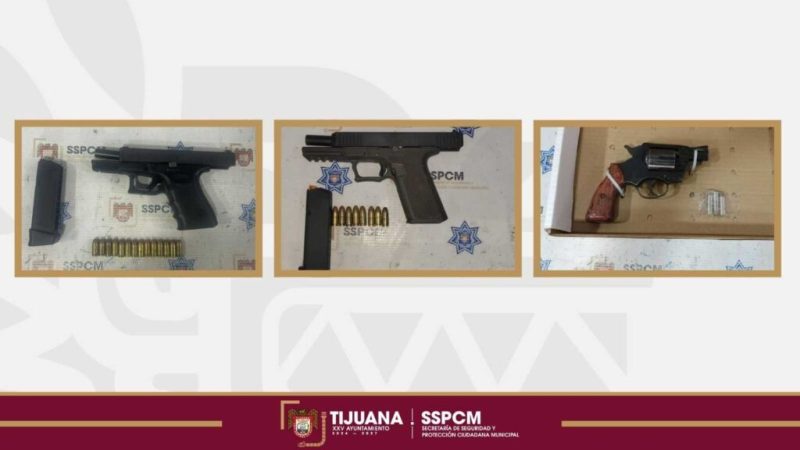 Detiene Policía Municipal a tres personas por portación de arma de fuego en distintos hechos