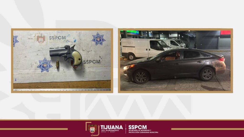 Captura Policía Municipal a dos personas armadas y recupera vehículo con reporte de robo
