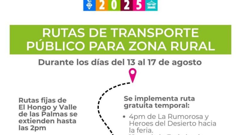 Rutas de transporte público para la zona rural durante la Feria Tecate en Marcha 2025