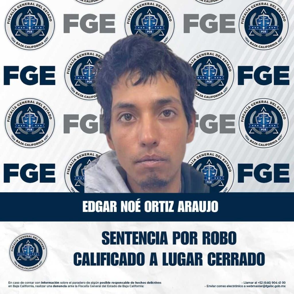 Sentencian a 7 años de prisión a hombre por robo calificado en Tecate