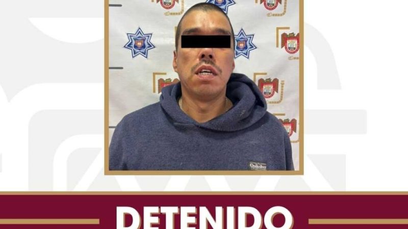 Captura Policía Municipal a sujeto con amplio historial delictivo por robo de vehículo con violencia