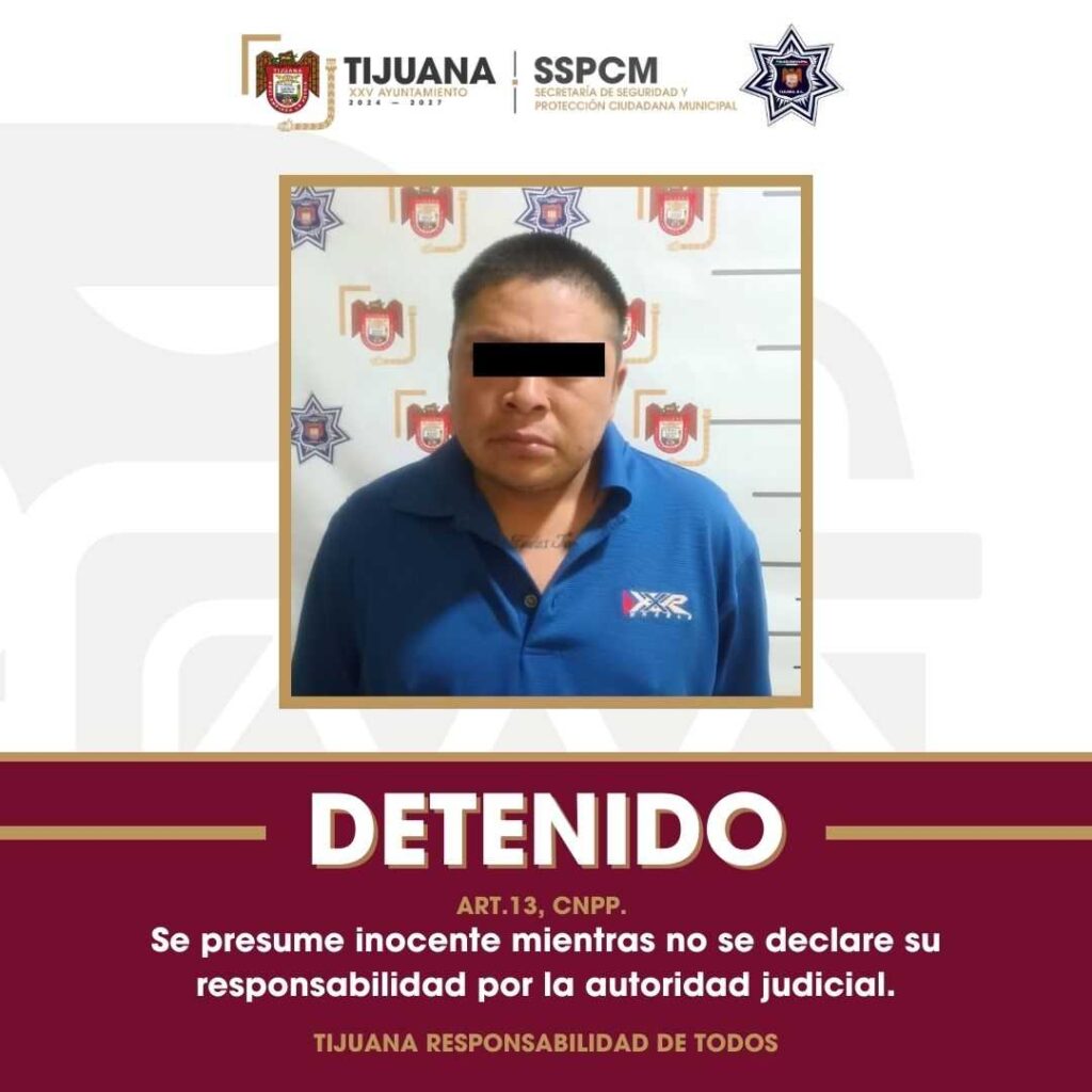 Arresta Policía Municipal a hombre por agredir y amenazar con un cuchillo a su pareja