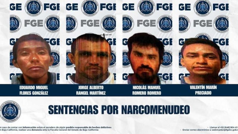 Cuatro imputados por narcomenudeo reciben sentencia condenatoria
