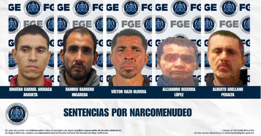 Sentencia a cinco personas por delitos contra la salud