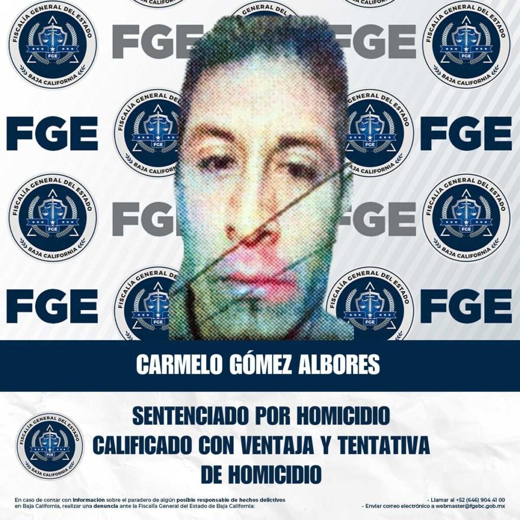 Fiscalía Regional de Tijuana obtiene sentencia condenatoria por homicidio calificado con ventaja