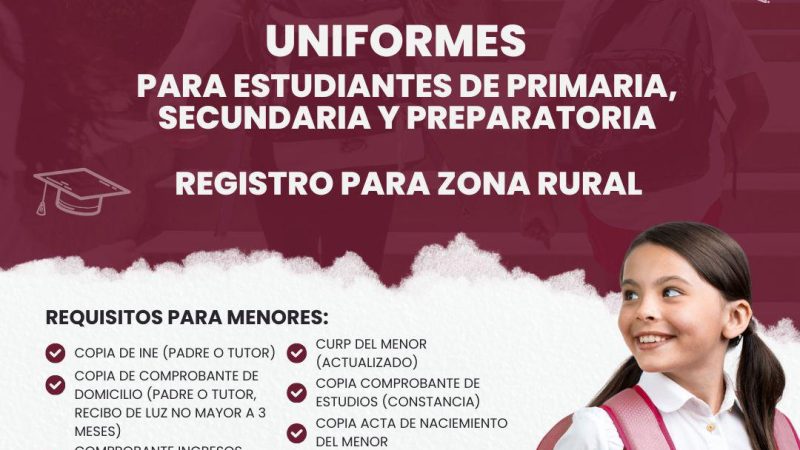 Invita Gobierno de Tecate a registrarse para becas y uniformes para zonas rurales