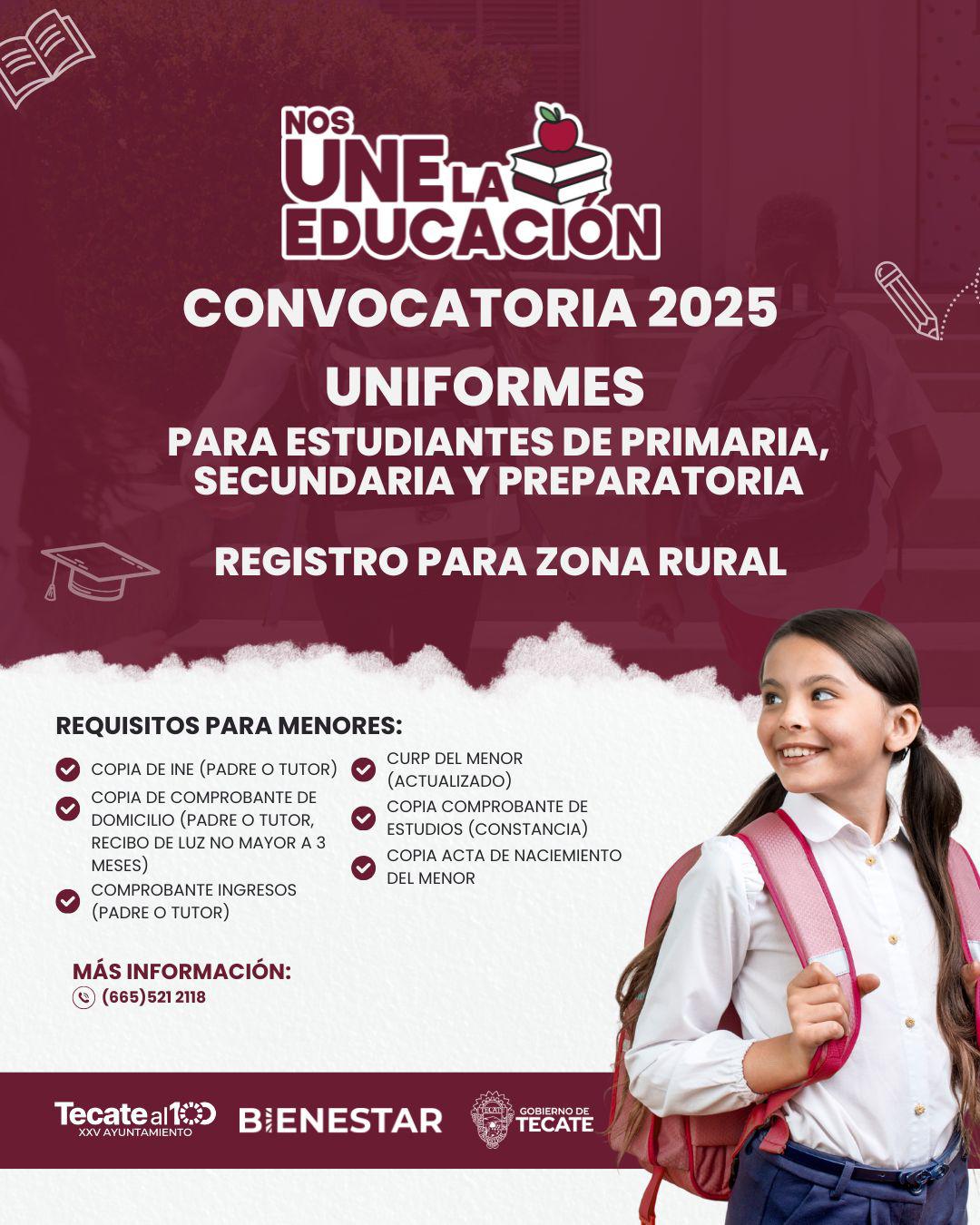 Invita Gobierno de Tecate a registrarse para becas y uniformes para zonas rurales