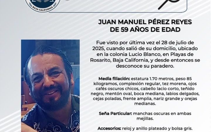 Pesquisa de Juan Manuel Pérez Reyes de 59 años de edad