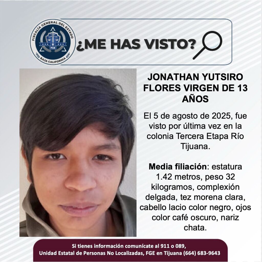 Pesquisa de Jonathan Yutsiro Flores Virgen de 13 años de edad