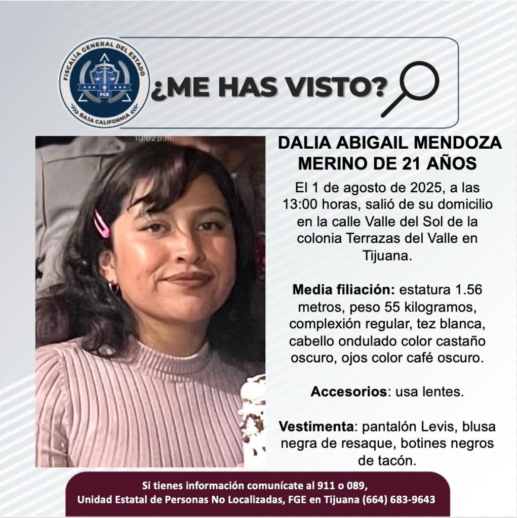 Pesquisa de Dalia Abigail Mendoza Merino de 21 años de edad