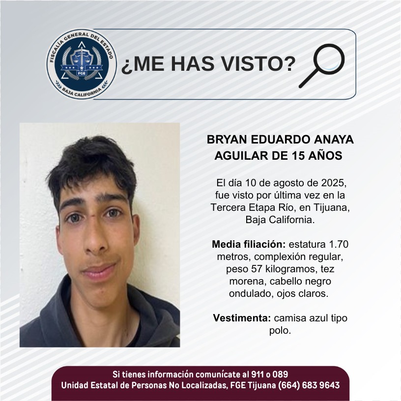 Pesquisa de Bryan Eduardo Anaya Aguilar de 15 años de edad