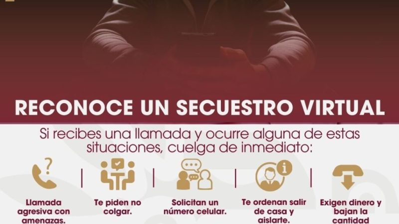 Emite SSPCM recomendaciones para prevenir el secuestro virtual