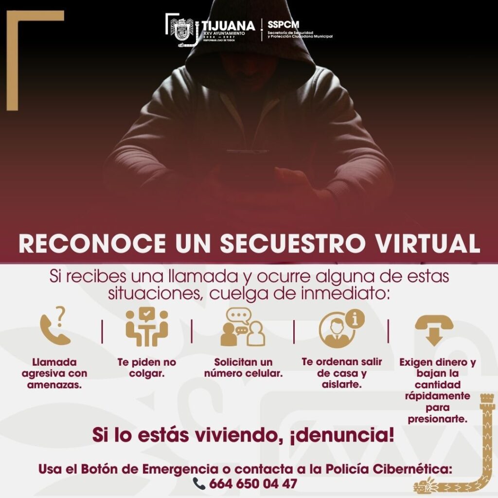 Emite SSPCM recomendaciones para prevenir el secuestro virtual