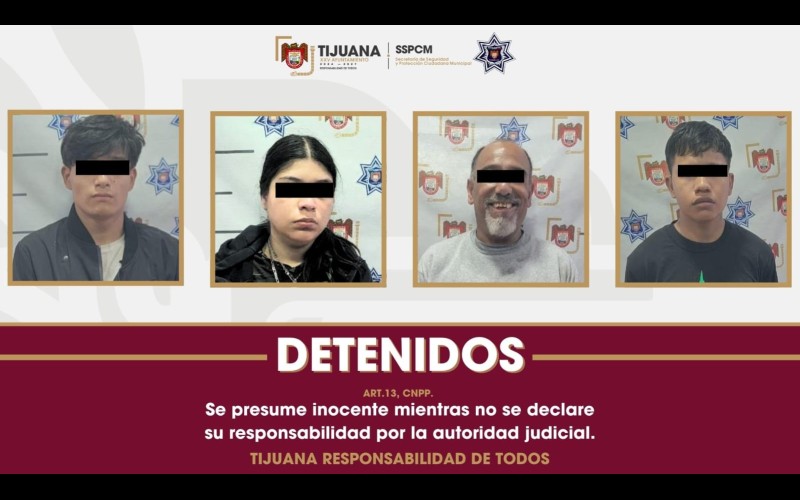 Asegura Policía Municipal a cuatro personas por narcomenudeo