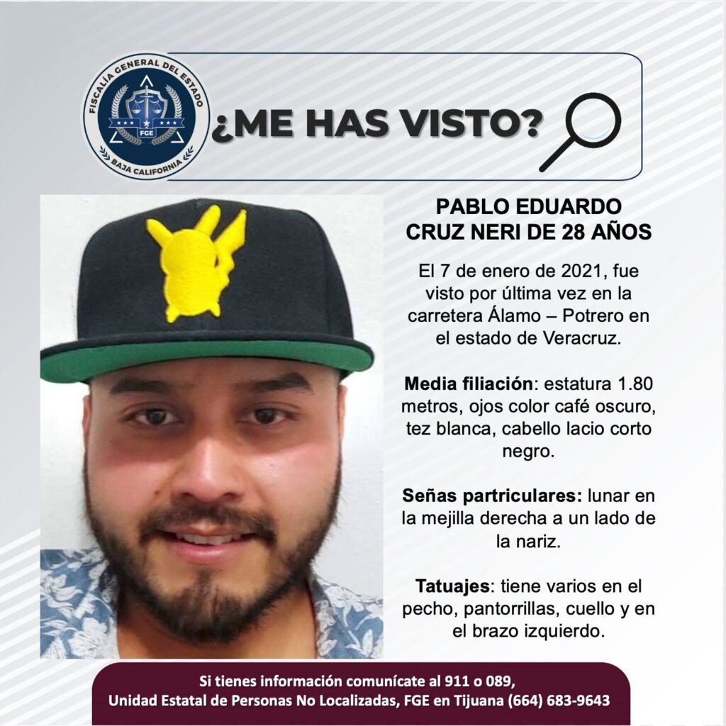 Pesquisa de Pablo Eduardo Cruz Neri de 28 años de edad