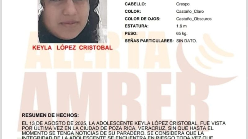 Activan Alerta AMBER para localizar a adolescente de 15 años de edad, Keyla López Cristóbal