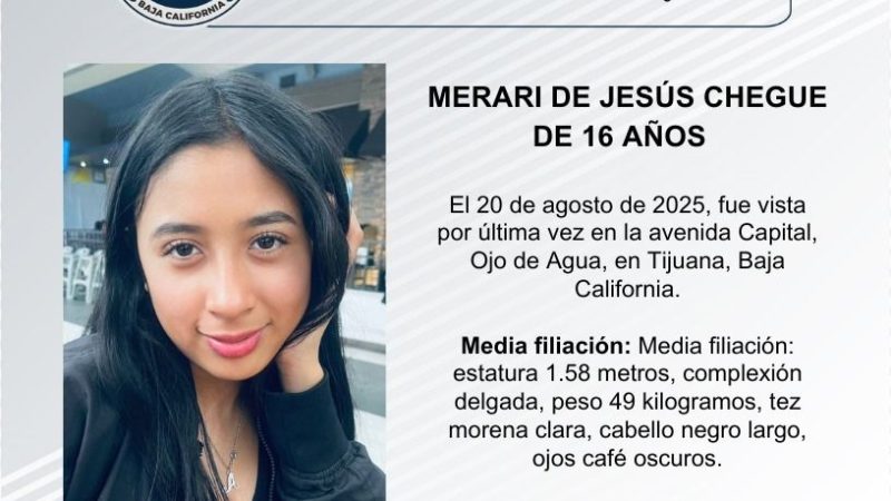 Pesquisa de Merari de Jesús Chegue de 16 años de edad