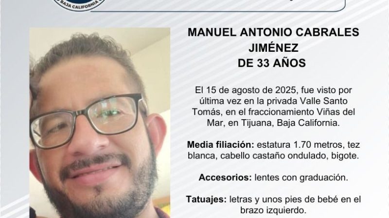 Pesquisa de Manuel Antonio Cabrales Jiménez de 33 años de edad