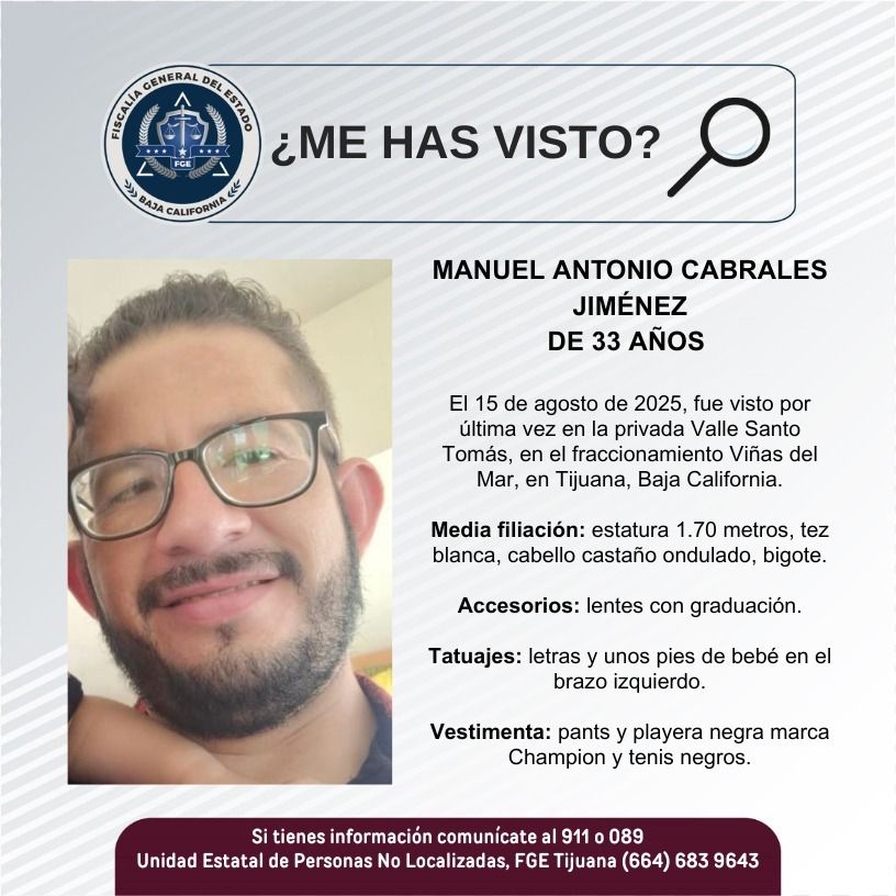 Pesquisa de Manuel Antonio Cabrales Jiménez de 33 años de edad