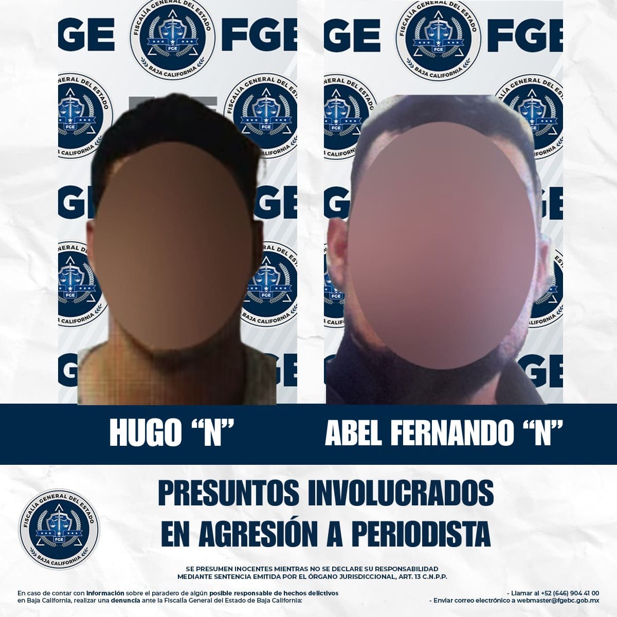 Detalla Fiscalía General del Estado avances y capturas tras agresión a Periodista en B.C