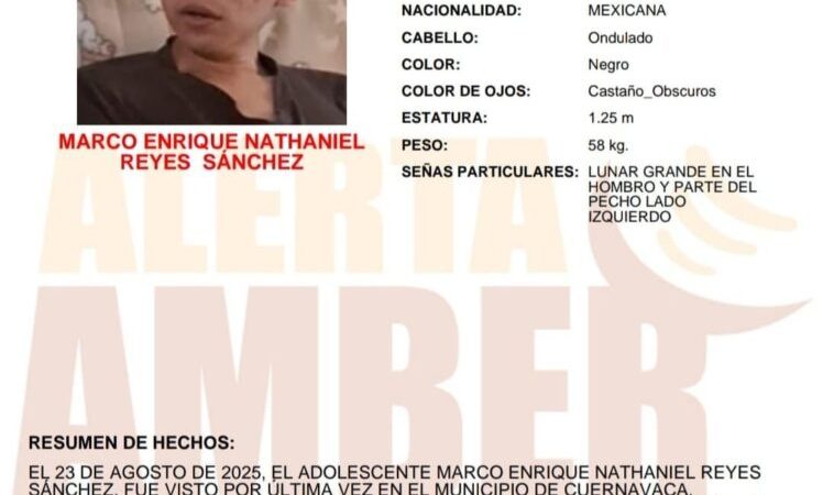 FGE solicita apoyo para localizar a Marco Enrique Nathaniel Reyes Sánchez