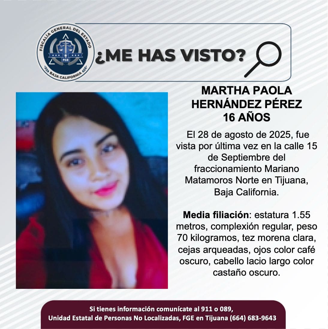 Pesquisa de Martha Paola Hernández Pérez de 16 años de edad