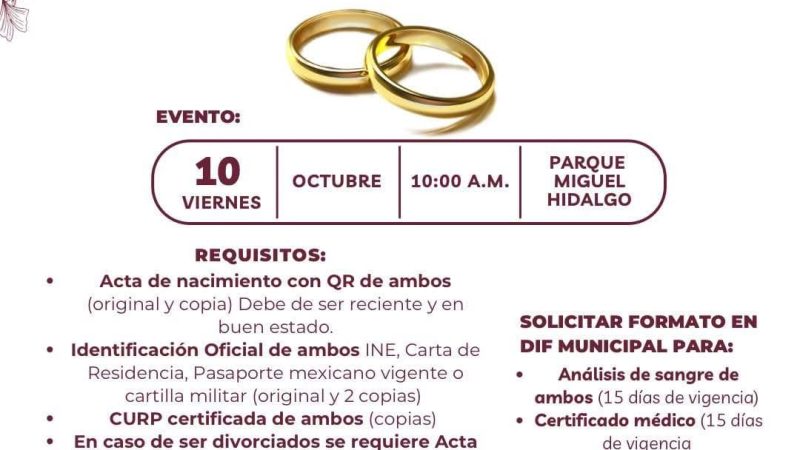 DIF Tecate invita a participar en los Matrimonios Colectivos 2025