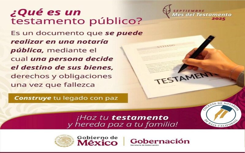 Inician notarios en Baja California la campaña “Septiembre, mes del testamento”