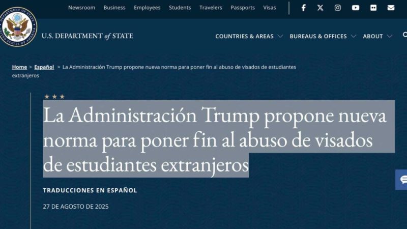 La Administración Trump propone nueva norma para poner fin al abuso de visados de estudiantes extranjeros