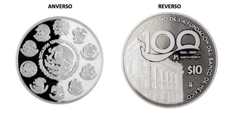 Banxico lanza nueva moneda conmemorativa de plata por sus 100 años