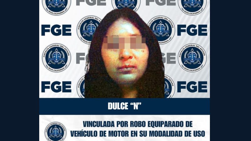 Mujer es vinculada a proceso por robo equiparado de vehículo de motor