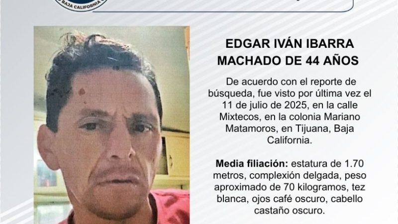 Búsqueda de Edgar Iván Ibarra Machado de 44 años de edad