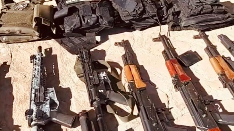 Decomisan corporaciones de seguridad arsenal en La Rumorosa