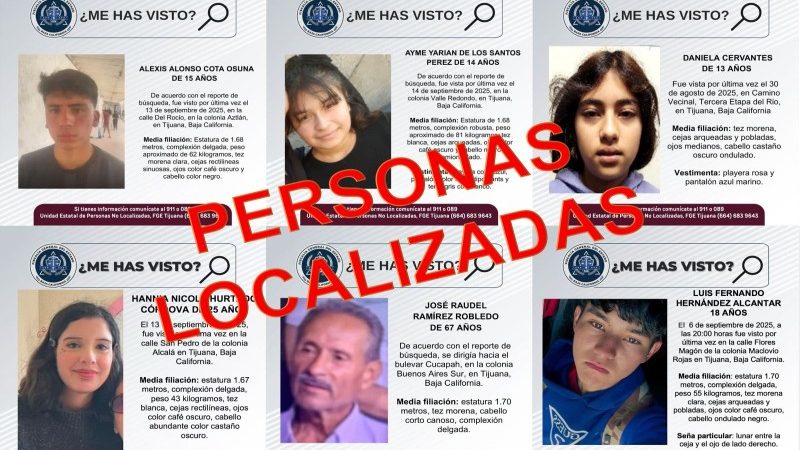 Fiscalía General del Estado localiza a seis personas reportadas como desaparecidas
