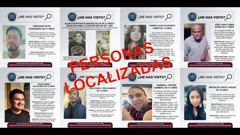 Fiscalía General del Estado localiza a nueve personas reportadas como desaparecidas