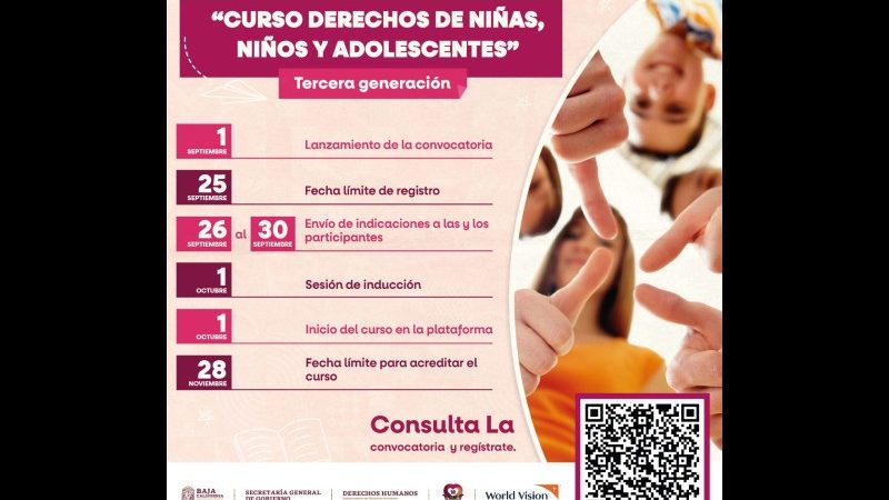 Lanzan convocatoria para la Tercera Generación del Curso «Derechos de niñas, niños y adolescentes»