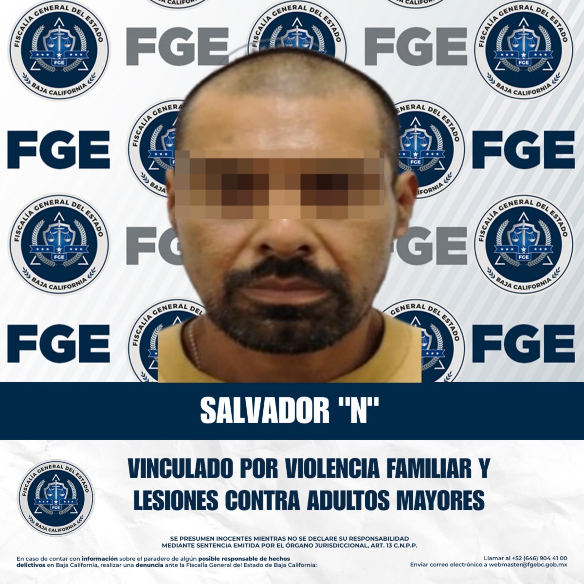 Masculino permanece en prisión preventiva por violencia familiar y lesiones contra adultos mayores
