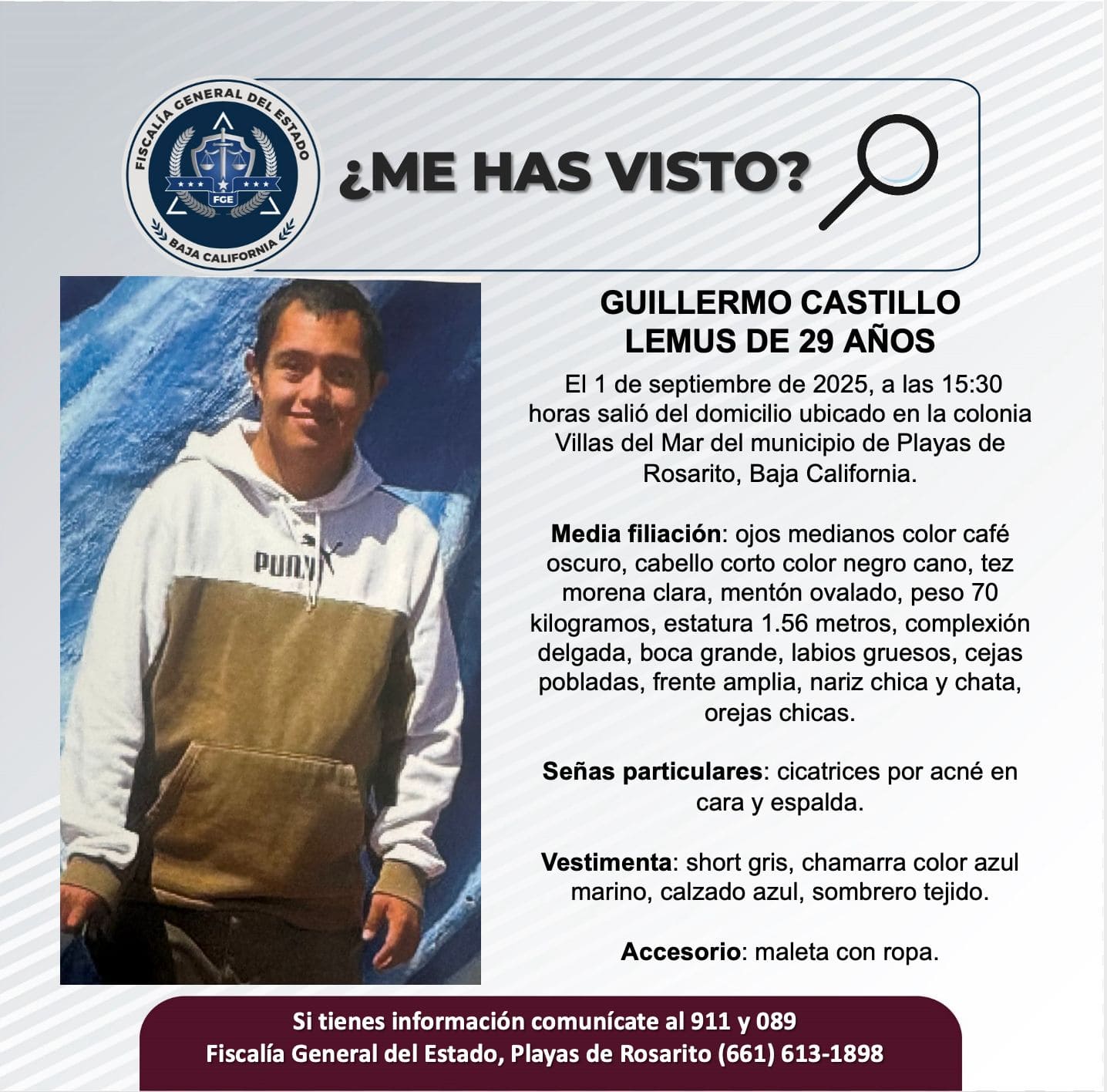 Pesquisa de Guillermo Castillo Lemus de 29 años de edad