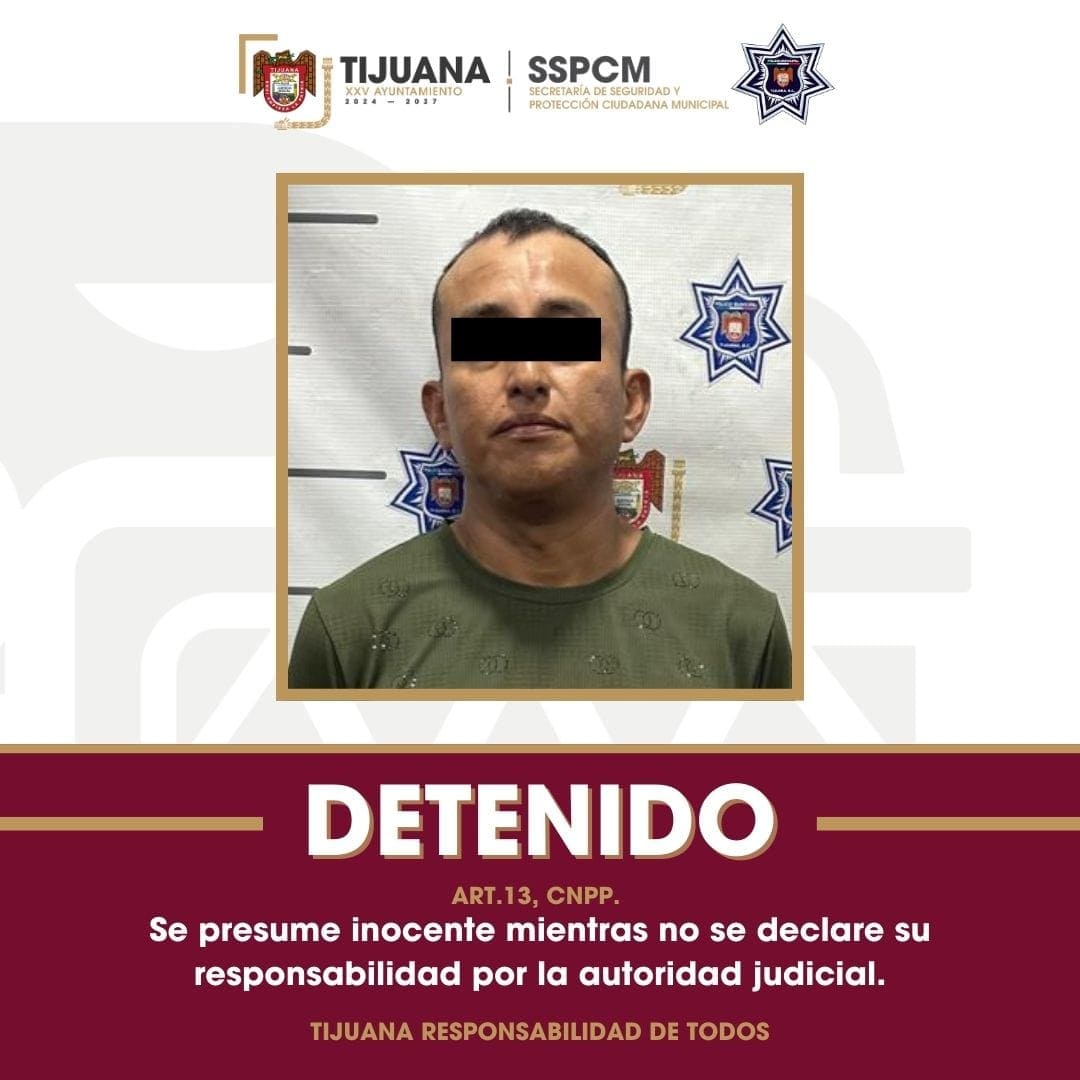 Detiene Policía Municipal de Tijuana a sujeto por acoso mediante activación del Botón Morado