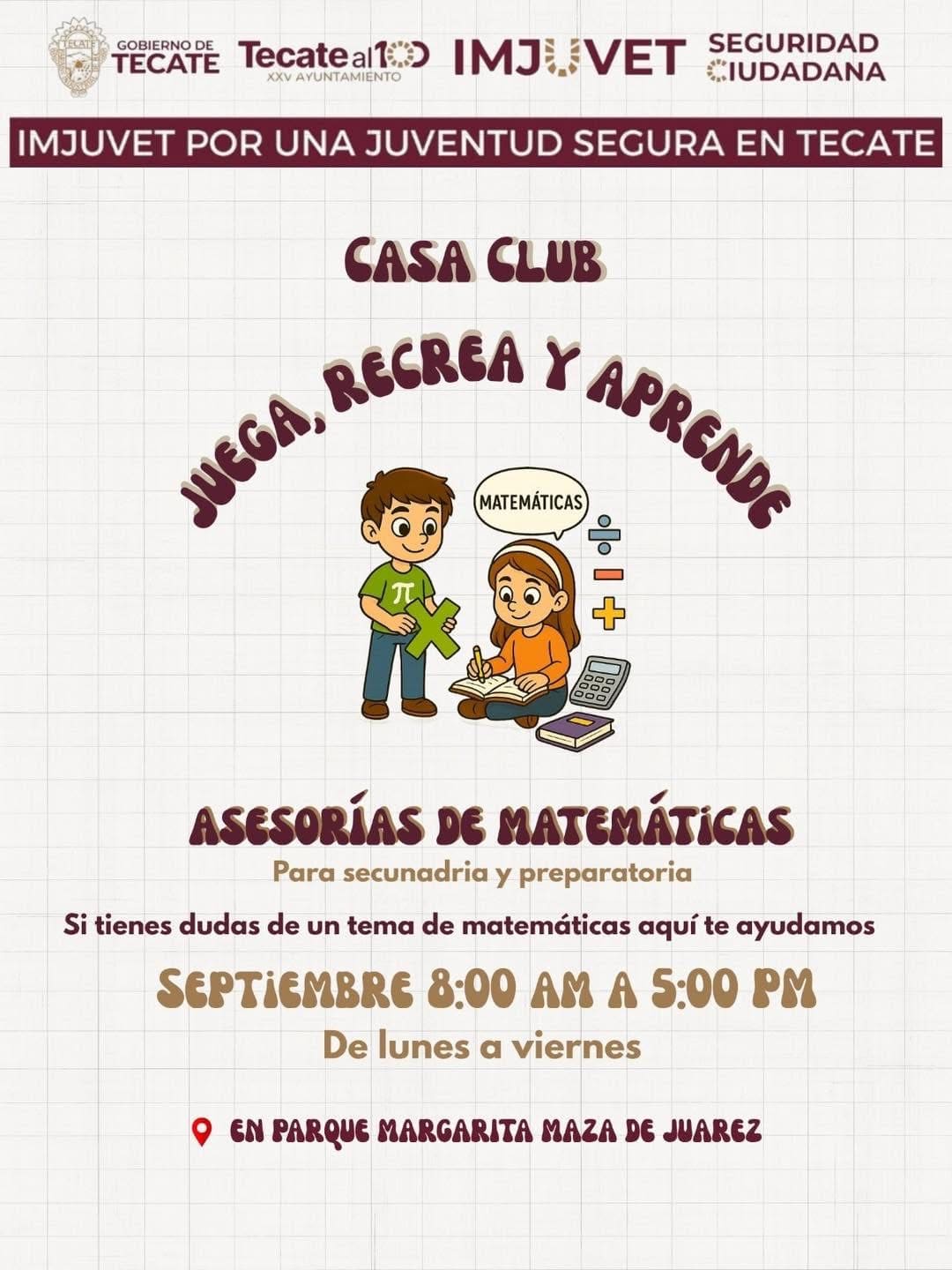 IMJUVET Ofrece Asesoría de matemáticas para jóvenes