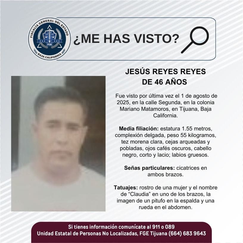 Pesquisa de Jesús Reyes de 46 años de edad