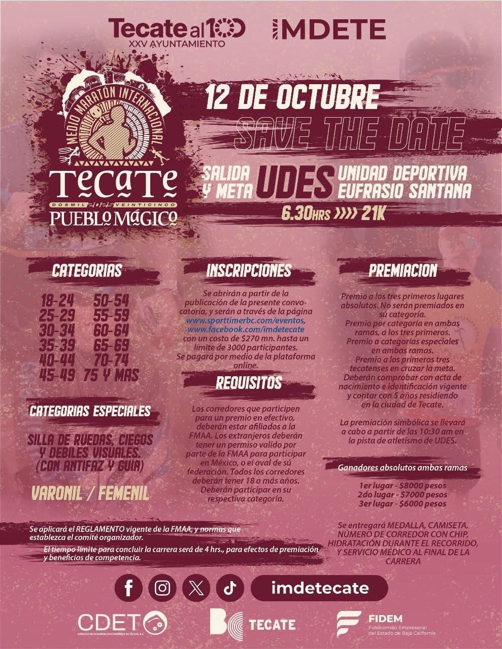 Tecate listo para El Medio Maratón Internacional 2025