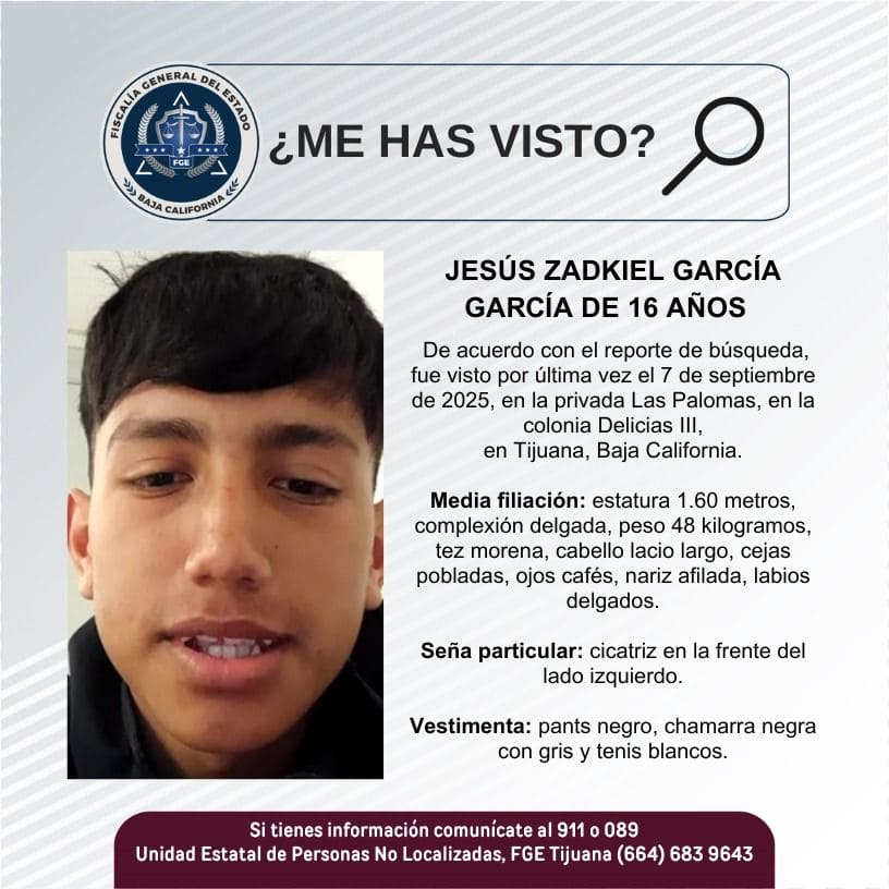 Pesquisa de Jesús Zadkiel García García de16 años de edad